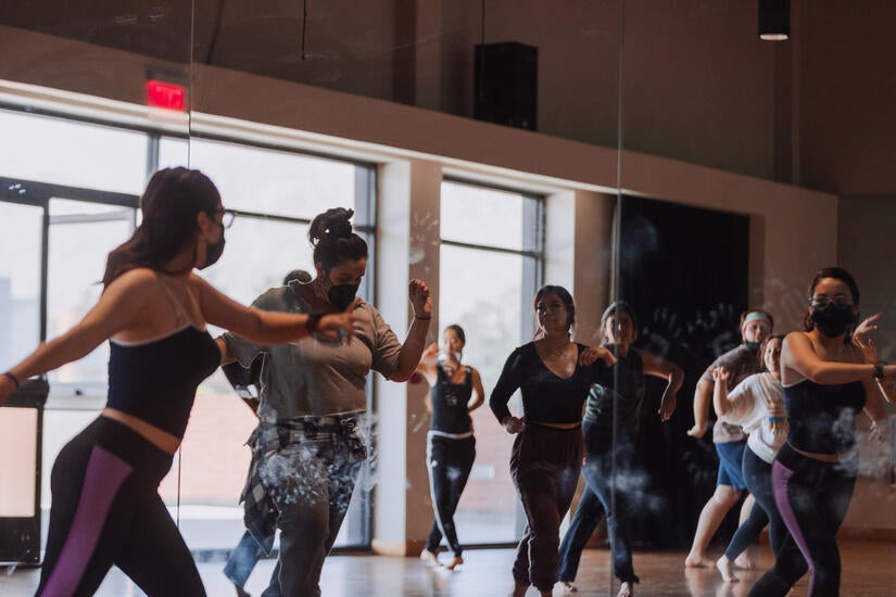 “Celebrating our Constellation: UCR + RCC + AB Miller” event brought together a group of 43 Black and Latinx students from UCR, Riverside City College in Riverside, and A.B. Miller High School in Fontana on April 30, 2022. (UCR/Ryan Poon)